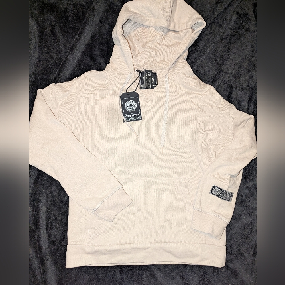 NWT Very Terry Oatmeal Colored Hoodie Sz M